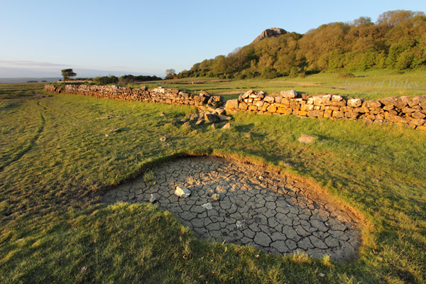 Sea wall below North Hill Tor, Gower