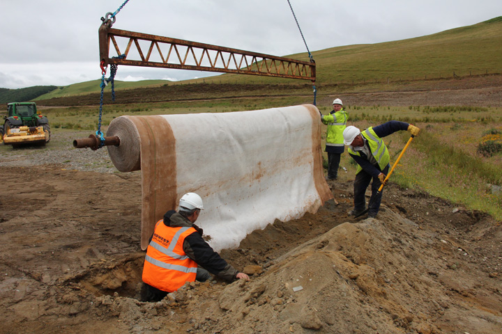 Laying geosynthetic clay liner