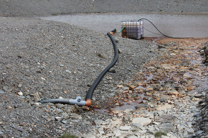 Pipe from groundwater discharge