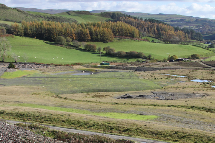 Area capped and hydroseeded, October 2018